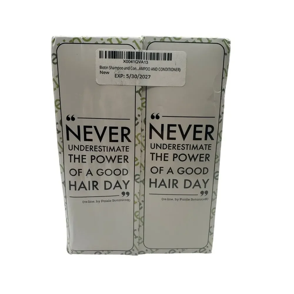 Re:line Paisle Botanics Biotin Thickening 2 in 1 Shampoo and Conditioner NWB